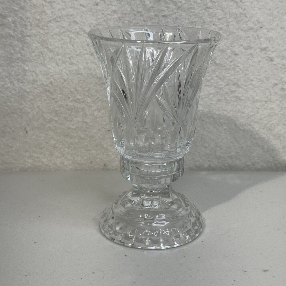 VTG Fifth Avenue Full Lead Crystal LTD Silhouette Hurricane Candle Holder Fan